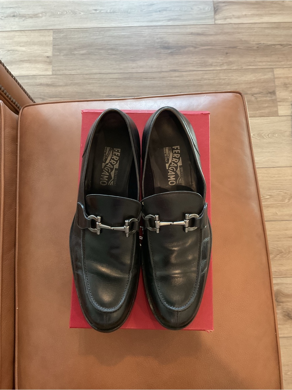 Salvatore Ferragamo Black Leather Bit-Detail Loafers